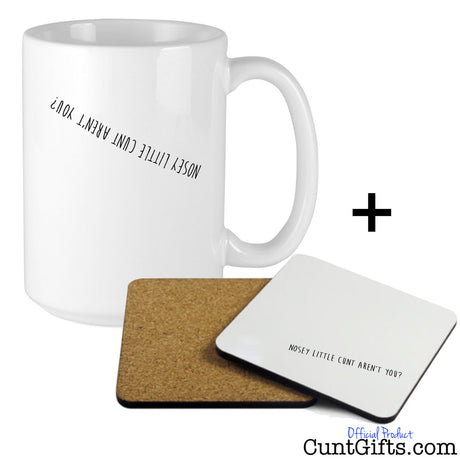 Nosey Cunt Mug and Drinks Coaster