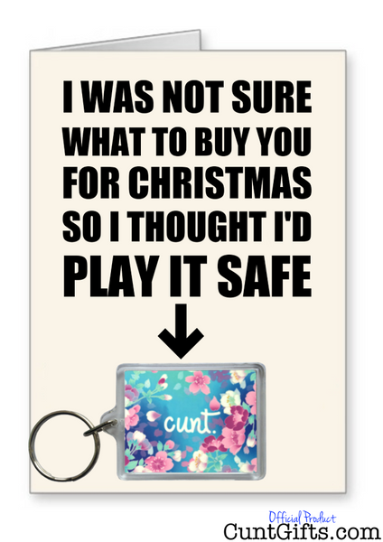 Play it safe - Flower Cunt Christmas Card