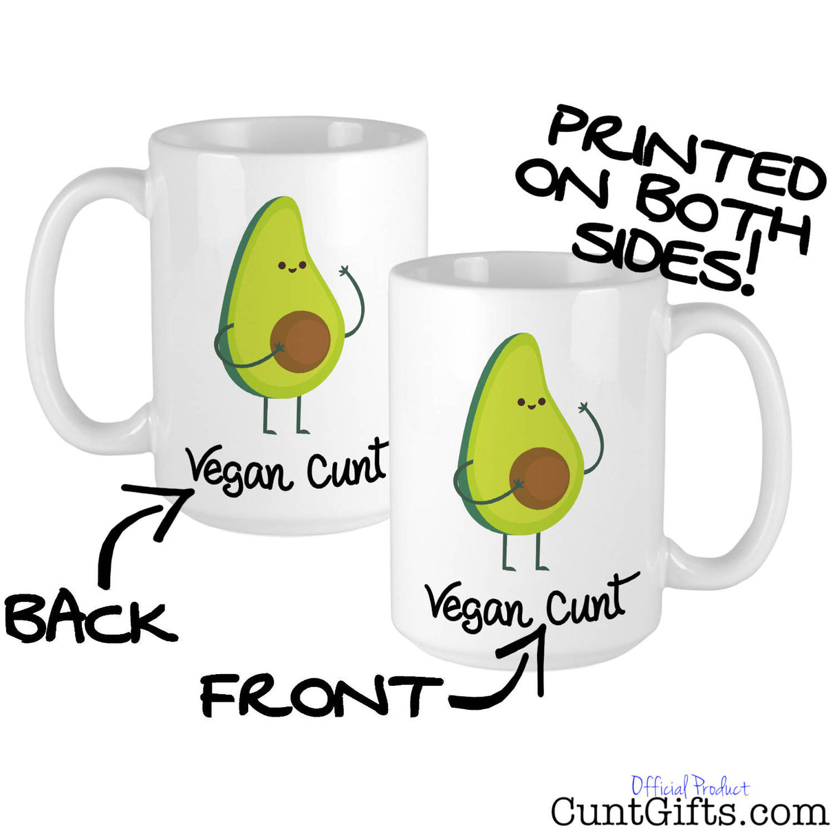 Vegan Cunt Avo - Mug showing both sides