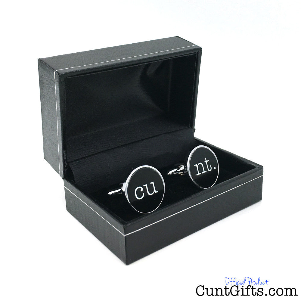 cu nt - Black Cufflinks Boxed Angle