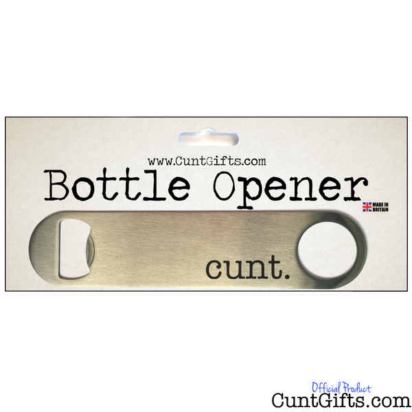 "cunt" - Bottle Opener in packaging