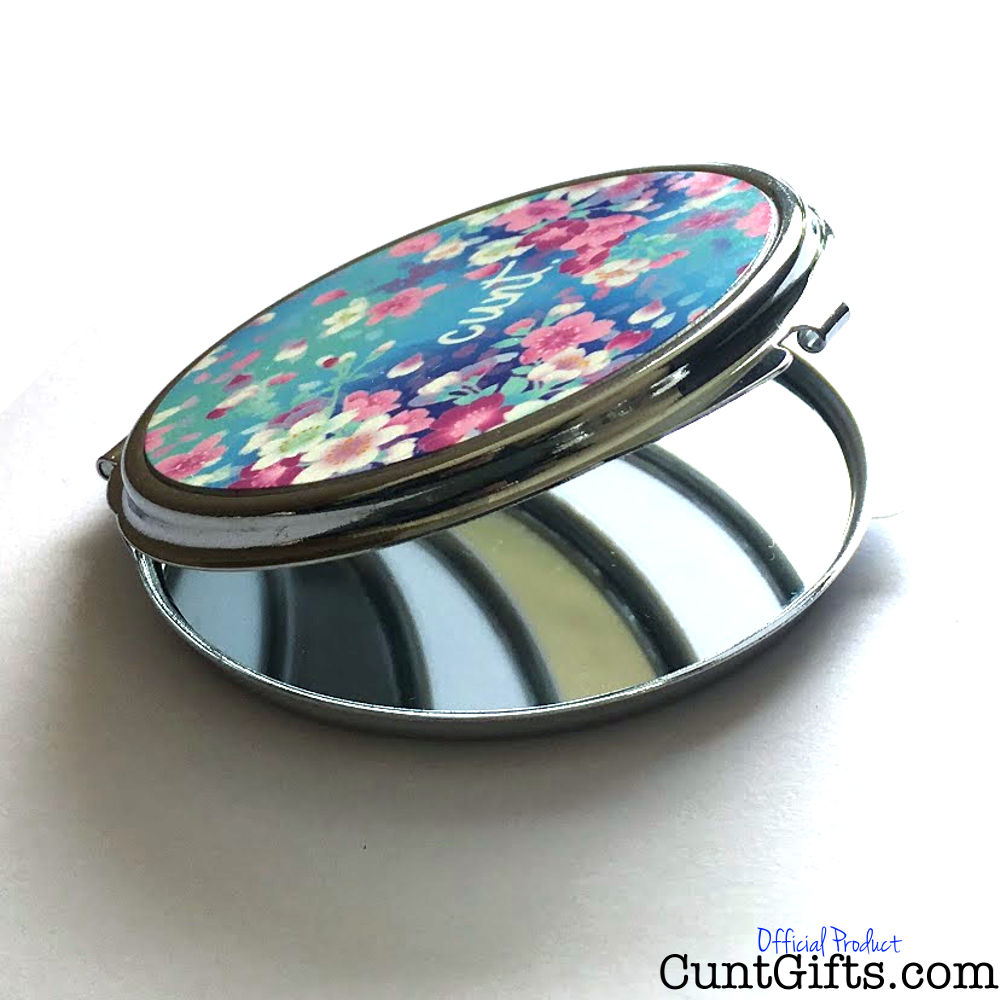 Flower Cunt Compact Mirror - Open at angle