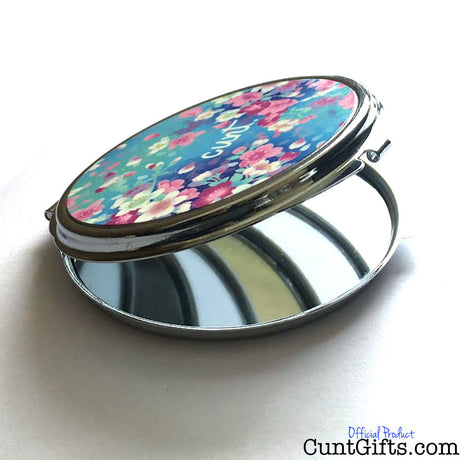 Flower Cunt Compact Mirror - Open at angle