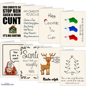 ALL NEW! CUNT CHRISTMAS CARDS MULTI-PACK - SAVE £8!!