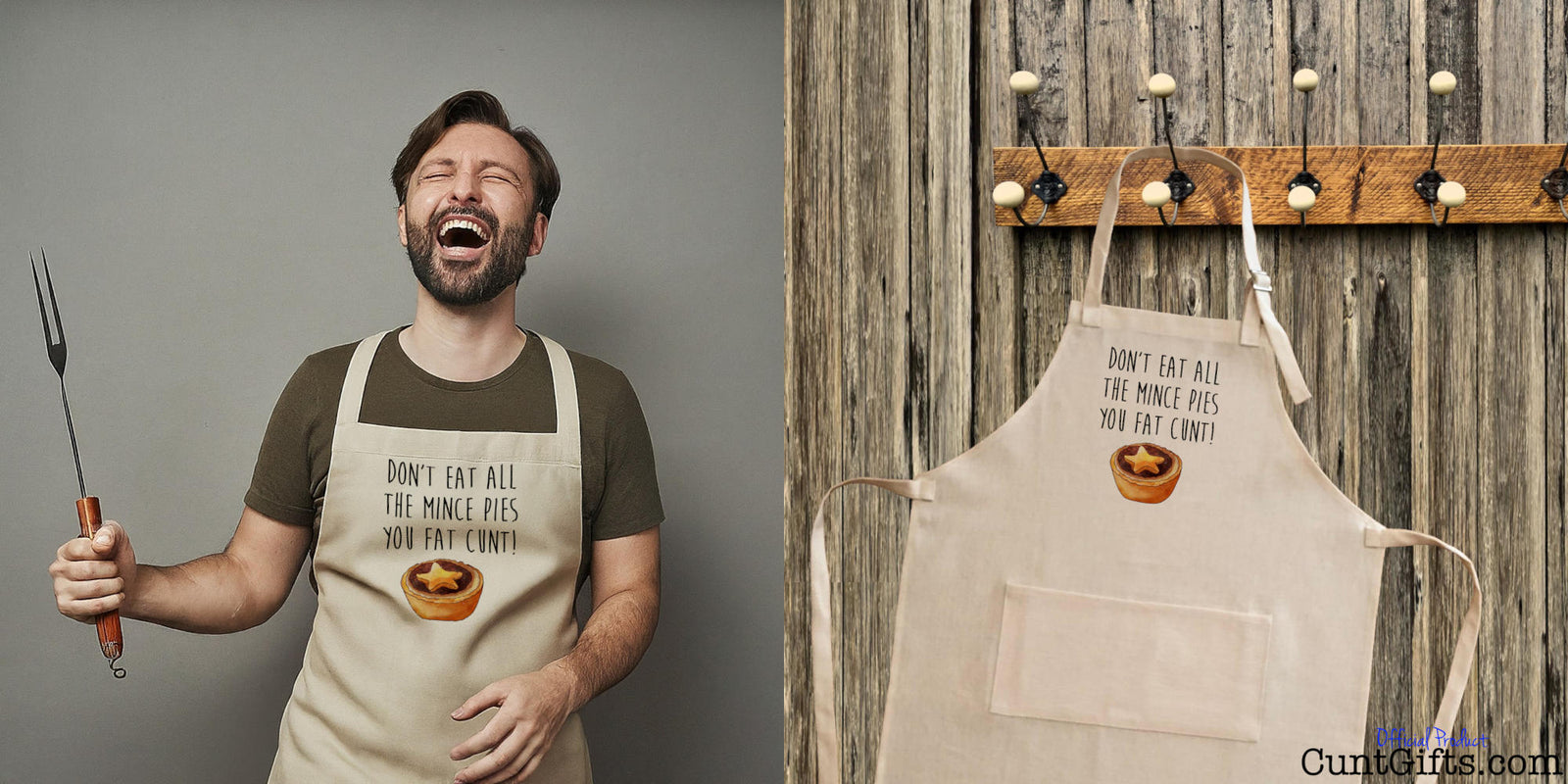 Don't Eat All The Mince Pies You Fat Cunt - Christmas Apron