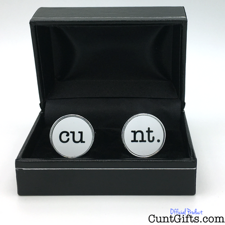 Cunt Cufflinks in White