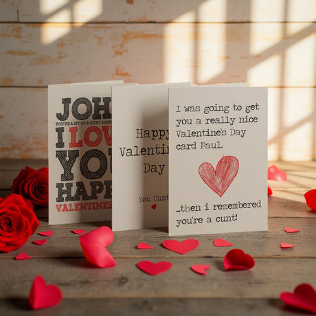 Hilarious Valentine’s cunt cards – cheeky, romantic, and a little inappropriate.