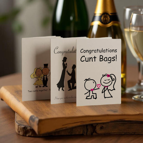 Funny wedding cunt cards – the perfect rude greeting for newlyweds.