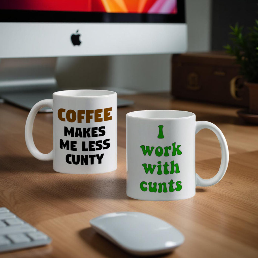 Rude workplace cunt mugs – perfect for colleagues who don’t take things too seriously.