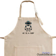 Beige AI Is a Cunt apron featuring a funny cartoon robot design, front pocket and adjustable neck strap