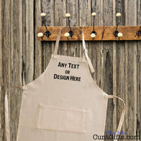 Any Text Here Personalised Apron Hanging on hook