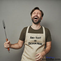 Any Text Here Personalised Apron on Laughing Man