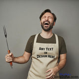 Any Text Here Personalised Apron on Laughing Man