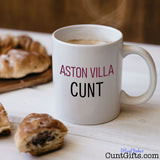 Aston Villa Cunt Mug with coffee and croissants