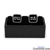Cunt Cufflinks - CU and NT black design in presentation gift box. 