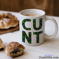 C U N T Christmas - Cunt Mug with coffee and pastries