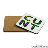 C U N T Christmas - Corked back Drink Coaster - showing both sides