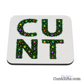 C U N T Christmas - Corked back Drink Coaster 