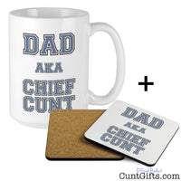 Chief Cunt Dad Mug and Drink Coaster