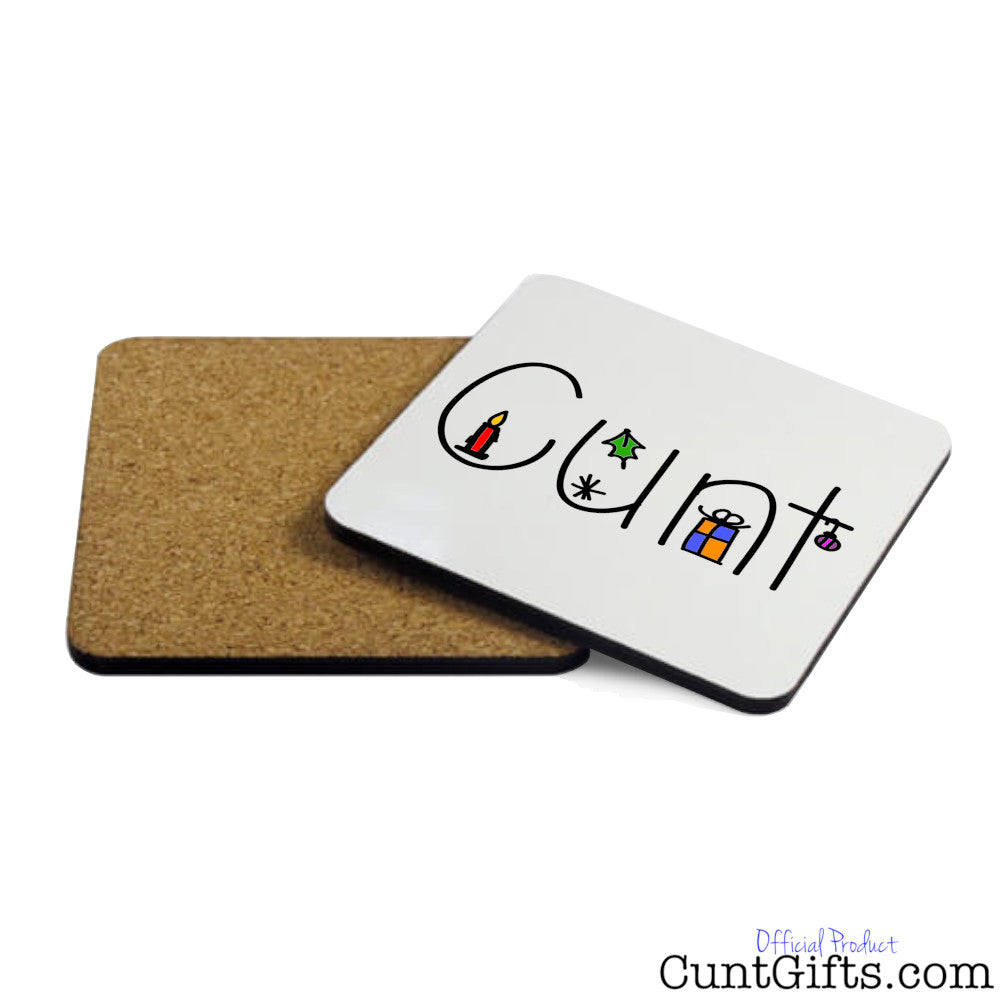 Christmas Cunt Coaster Both Sides