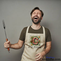 C is for Christmas and also for cunt - Cooking Apron on laughing man