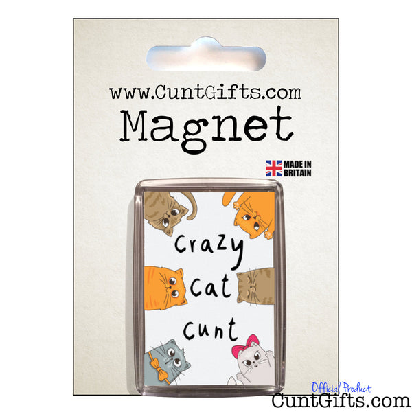 Crazy Cat Cunt - Fridge Magnet in packaging