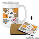 Crazy Cat Cunt Mug and Drinks Coaster