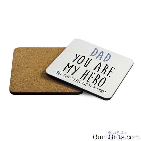 Dad Mum Thinks You're a Cunt Drink Coaster Both Sides