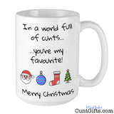 In A World Full Of Cunts You're My Favourite - Christmas Mug