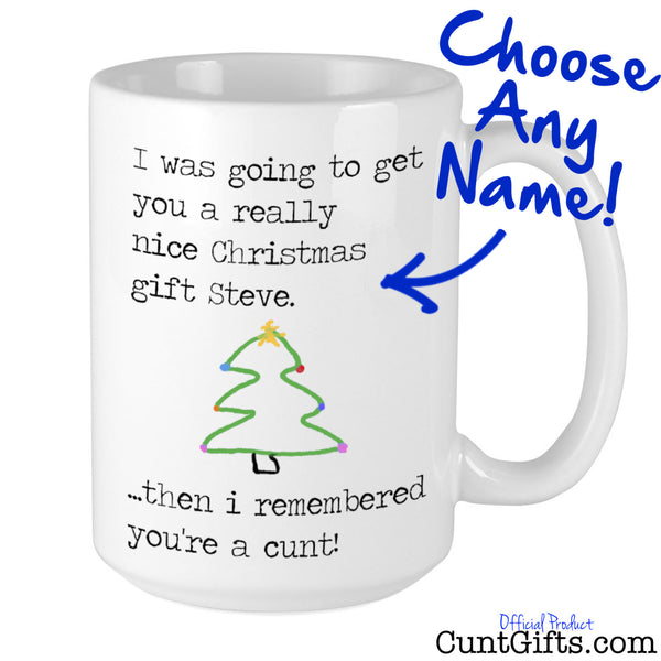 I remembered you're a cunt - Personalised Christmas Mug