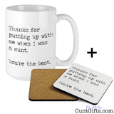 I was a cunt - You're the best - Mug and Drinks Coaster