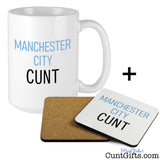 Manchester City Cunt Mug and drink coaster