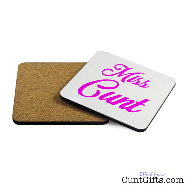 Miss Cunt Drinks Coaster Both Sides