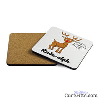 Rude-olph - You Fucking Cunt - Drinks Coaster showing both sides