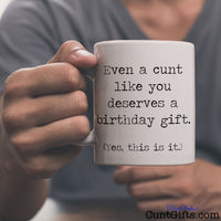 This is it cunt - Birthday Mug with man in grey v-neck