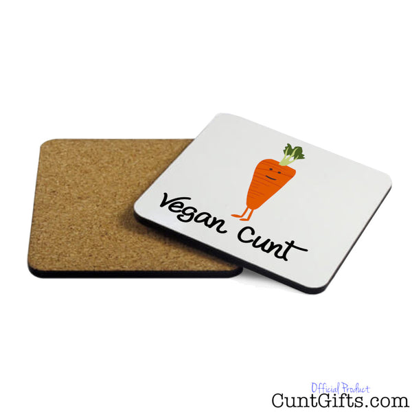 Vegan Cunt Carrot Coaster Both Sides