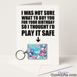 Funny birthday card and keyring combo with "Flower Cunt" keyring – cheeky and sweary from Cunt Gifts