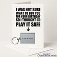 Funny birthday card and keyring combo with "I Am a Cunt" keyring – rude and confident from Cunt Gifts