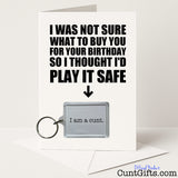 Funny birthday card and keyring combo with "I Am a Cunt" keyring – rude and confident from Cunt Gifts