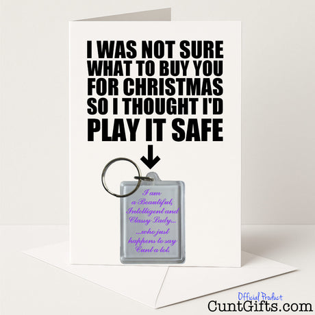 Funny Christmas card and keyring combo with "Classy Lady Cunt" keyring – cheeky and seasonal from Cunt Gifts