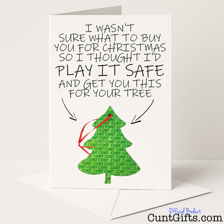 Cunt Christmas Tree Bauble Decoration and Card Combo