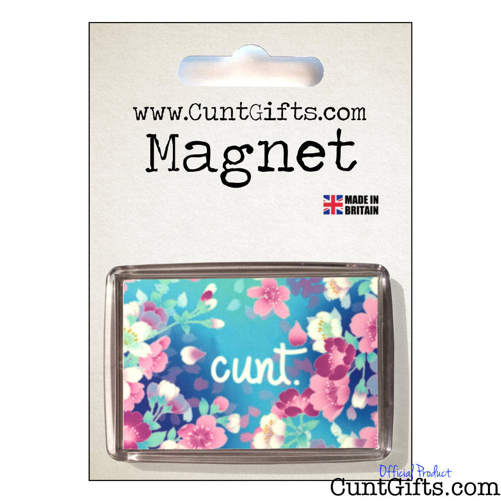 Flower Cunt Fridge Magnet in Packaging