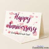 Funny anniversary card with the message "Happy Anniversary from your favourite cunt" — cheeky and sweary celebration from Cunt Gifts
