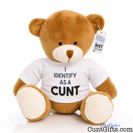 I Identify as a cunt - Teddy Bear Style 2 soft toy plush