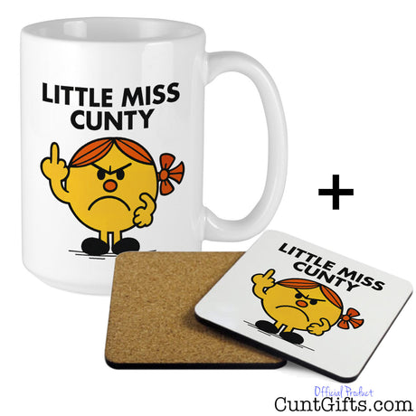 Little Miss Cunty Mug and drink coaster combo 