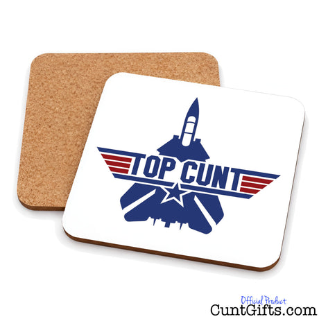 Top Cunt Drinks Coaster showing both sides.