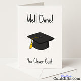 Cheeky "Well Done Clever Cunt" congratulations card to celebrate success with a rude and funny twist — from Cunt Gifts