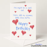 Cheeky birthday card that says "You're a cunt but you're my scrummy love muffin" – funny and affectionate, from Cunt Gifts