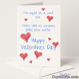 Funny Valentine's card that says "You're a cunt but you're my scrummy love muffin" – cheeky and romantic, from Cunt Gifts