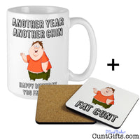 Another Year Another Chin You Fat Cunt - Mug and Coaster